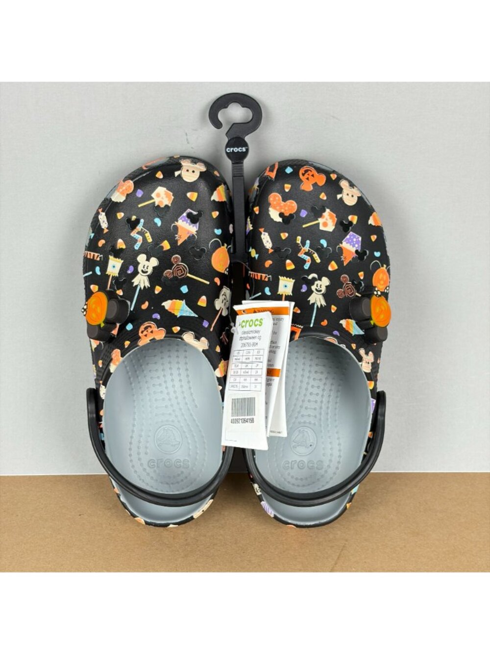 Crocs Disney Parks Classic Mickey Halloween Sandals Womens 8 Light Up Black - Picture 5 of 12